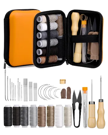 4 PCS Leather Stitching Punch, Leather Hole Punch, 1/2/4/6 DIY Diamond Lacing Stitching Chisel Set, Stainless Steel Leather Craft Tool Hole Punches Silver - Leather Sewing Kit