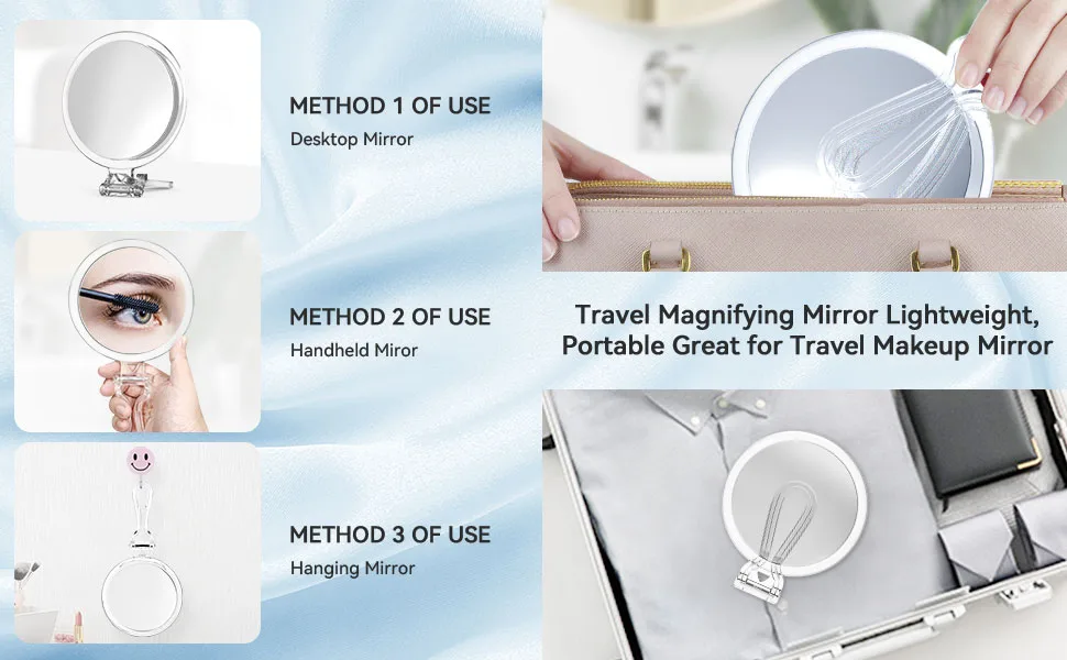 B Beauty Planet Magnifying Mirror, 30X Hand Mirror with Handle for Travel Magnifying Mirror, Handheld Magnifying Mirror with Double Side 30X/1X Magnification, 30X Hand Held Mirror for Eyes Makeup 5 IN - handheld mirror