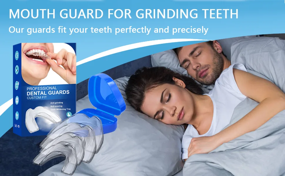 BOPONA Mouth Guard, 4 Pack Moldable Mouth Guard for Clenching Teeth at Night with Hygiene Case, Night Guard for Teeth Grinding (2 Regular & 2 Heavy Duty) - Mouth guard