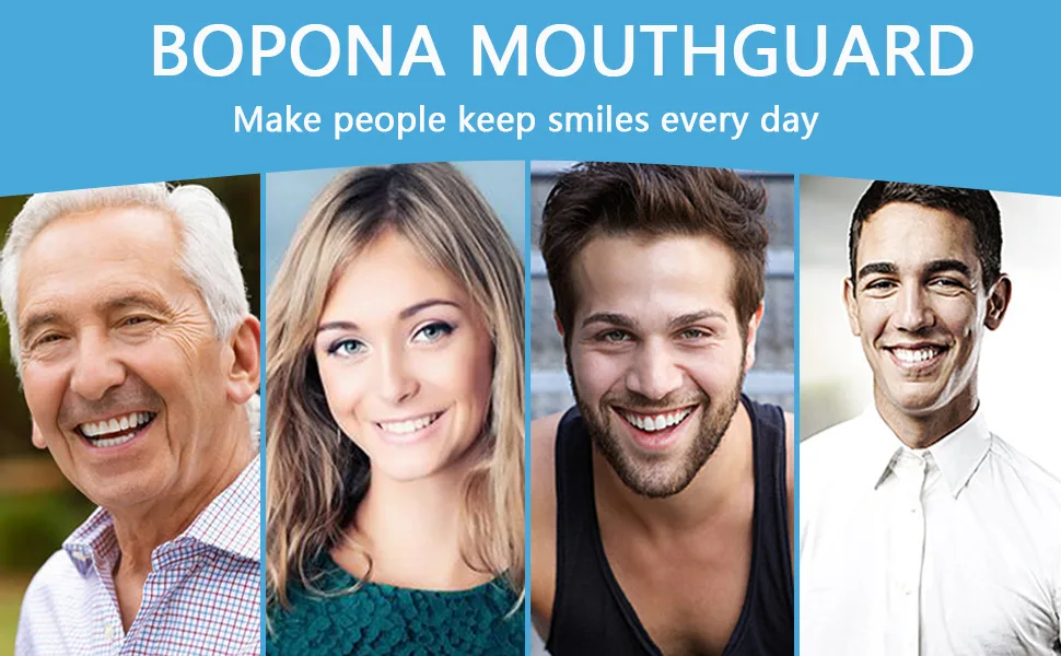 BOPONA Mouth Guard, 4 Pack Moldable Mouth Guard for Clenching Teeth at Night with Hygiene Case, Night Guard for Teeth Grinding (2 Regular & 2 Heavy Duty) - Mouth Guard