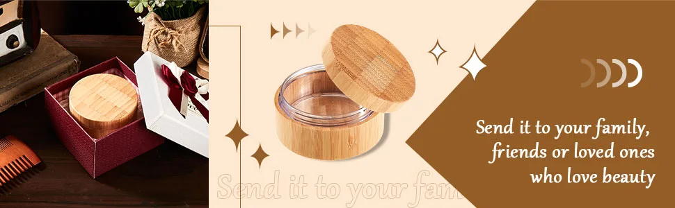 Frienda 30 ml Empty Loose Powder Container Bamboo Cosmetic Make-up Loose Powder Box Case Holder with Sifter Lids and Powder Puff - product information 5