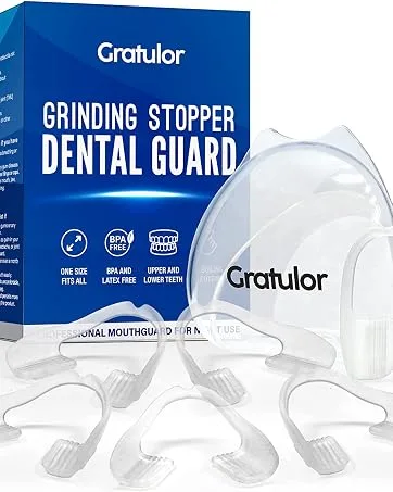Mouth Guard for Grinding Teeth, Mouth Guard for Clenching Teeth at Night, Custom-fit Mouth Guard for Bruxism and Teeth Clenching Medium - Gratulor-1