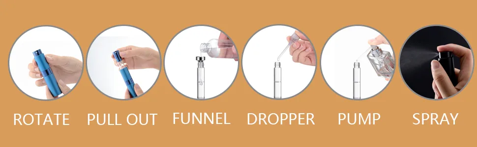 Lil Ray 8ml Portable Mini Perfume Atomizer(4 PCS),Refillable Empty Small Spray Bottle for Travel, Twist Tpye Pocket Cologne Sprayer (Matte Black, Pink, Blue, Silver) 4 Colors - 8ml perfume bottle