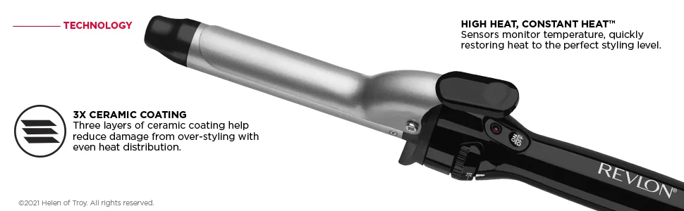 Revlon Perfect Heat Triple Ceramic Curling Iron | For Silky Smooth Medium Curls (1 in) - curlingiron; curlingirons; ceramic; longlastingcurls; haircurlingiron; haircurlingirons; revlon