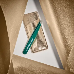 Tweezerman Emerald Shimmer Mini Slant Tweezer with Case - TweezermanEmerald Shimmer Mini Slant Tweezer with Case