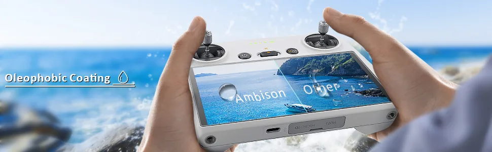 2 Pack Ambison DJI Mini 3 Pro Matte Glass Screen Protector, Anti-Glare & Frigerprint & Scratch/Smooth as Silk/Easy Installation/HD Clear Compatible with DJI Mini 3 Pro RC Remote Controller Accessories - DJI mini 3 pro matte screen oleopjobic coating