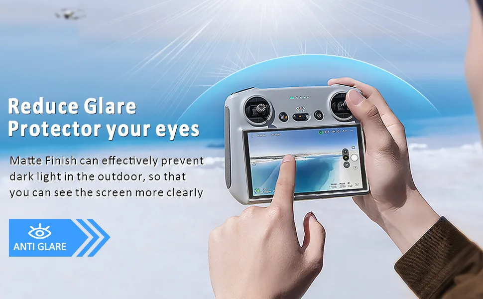 2 Pack Ambison DJI Mini 3 Pro Matte Glass Screen Protector, Anti-Glare & Frigerprint & Scratch/Smooth as Silk/Easy Installation/HD Clear Compatible with DJI Mini 3 Pro RC Remote Controller Accessories - DJI mini 3 pro matte screen protector reduce glare
