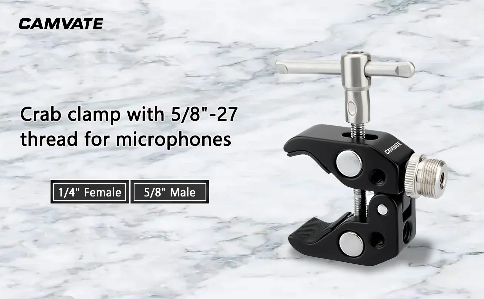 CAMVATE Crab clamp with 5/8"-27 thread for microphones - 1190 - C1190-1