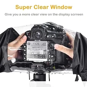 Professional Camera Rain Cover, Rain-Waterproof Camera Protector Cover for Canon Nikon Sony DSLR Mirrorless Cameras, 18.313.8inch - camera rain cover