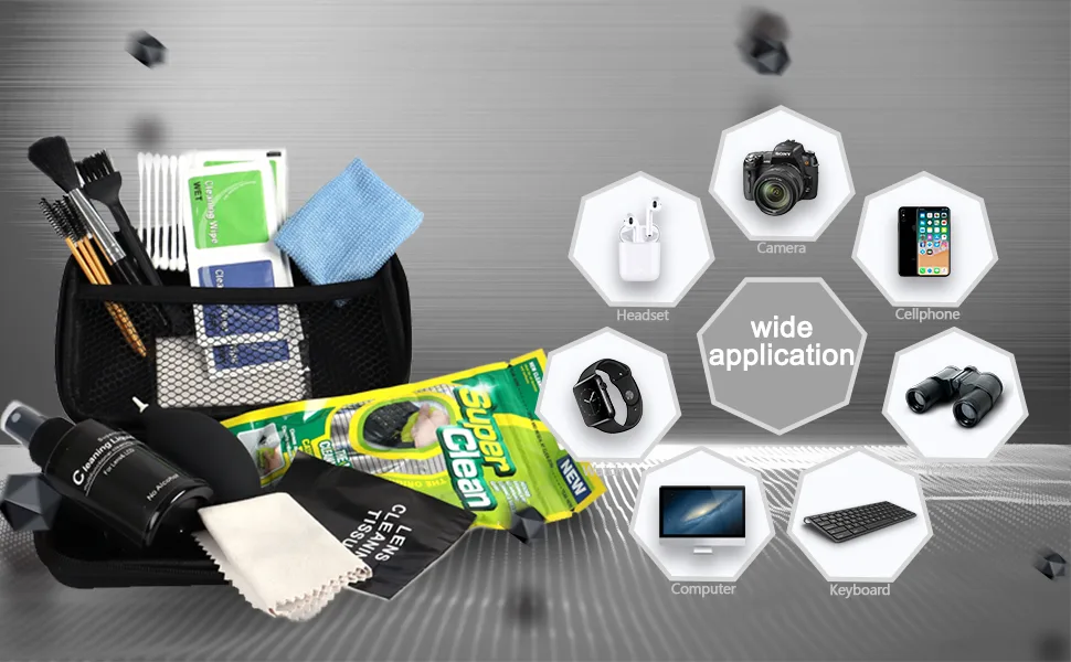 Cleaning Kit for Laptop,PC TV Screen Microfiber Cleaning Cloth Swabs & Case for Electronic Devices, Camera Lens Cleaning, with Storage Box (12Pcs) - Wide Application