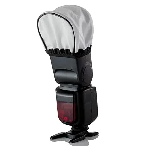 2 Pack Flash Diffuser Softbox - Small & Collapsible White Flash Bounce Softbox for Canon, Nikon, Sony, Fuji and All Speedlight Flashes - by Kachifoto - Softbox on Flash