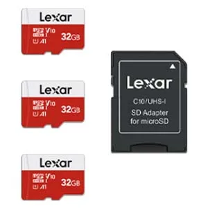 Lexar 32GB Micro SD Card 3 Pack, microSDHC UHS-I Flash Memory Card with Adapter - Up to 100MB/s, U1, Class10, V10, A1, High Speed TF Card (3 microSD Cards + 1 Adapter) 32GB x 3 - 32gb micro sd card