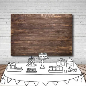 LYWYGG 7x5ft Thin Vinyl Brown Wood Backdrop Photographers Retro Wood Wall Background Cloth Seamless CP-19 - product information 4
