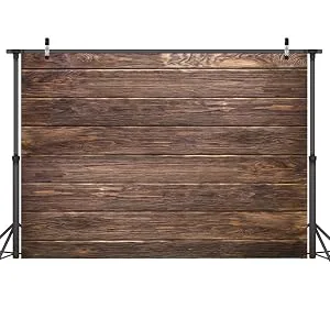 LYWYGG 7x5ft Thin Vinyl Brown Wood Backdrop Photographers Retro Wood Wall Background Cloth Seamless CP-19 - WOOD BACKDROP