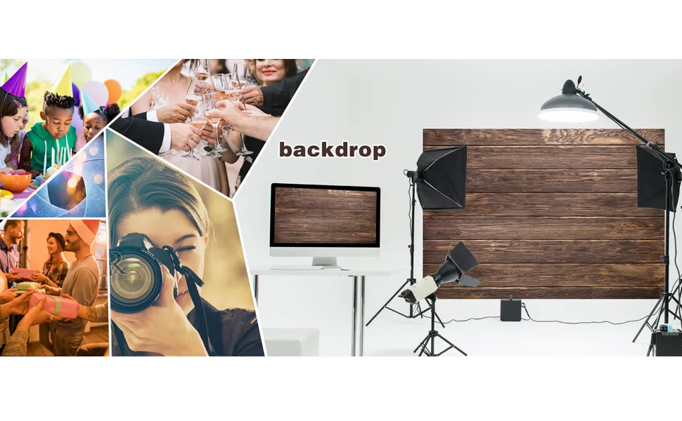 LYWYGG 7x5ft Thin Vinyl Brown Wood Backdrop Photographers Retro Wood Wall Background Cloth Seamless CP-19 - WOODEN BACKDROP