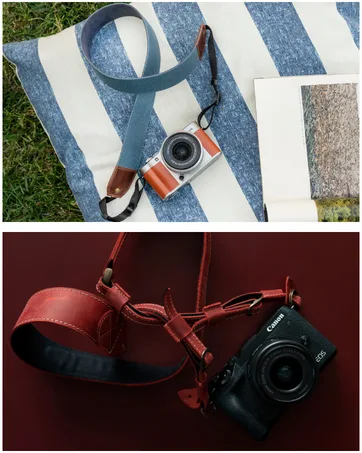 MegaGear MG1515 Sierra Series Genuine Leather Camera Shoulder or Neck Strap - Brown Compact - megagear camera strap