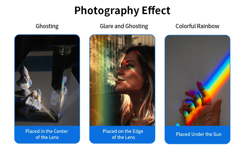 Meking Photography Prism with Microfiber Cleaning Cloth, Optical Glass Triangular Prism, Portable 5.12 Inch Crystal Rainbow Prism for Photos and Teaching Light Spectrum 1 - Triangular Photography Prism Crystal Optical Glass with Microfiber Cloth