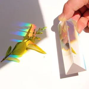 Meking Photography Prism with Microfiber Cleaning Cloth, Optical Glass Triangular Prism, Portable 5.12 Inch Crystal Rainbow Prism for Photos and Teaching Light Spectrum 1 - Triangular Photography Prism Crystal Optical Glass with Microfiber Cloth