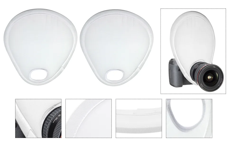 Camera Flash Diffuser,Eliminate Harsh Light and Shadow,Foldable with Storage Bag Easy Install Flash Diffuser Camera Accessories white not null - product information 5