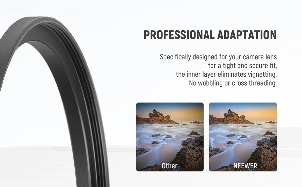 Neewer 7pcs 49mm-77mm Filter Step Up Rings Stepping Adapter Set (49-52-55-58-62-67-72-77mm) - product information 5