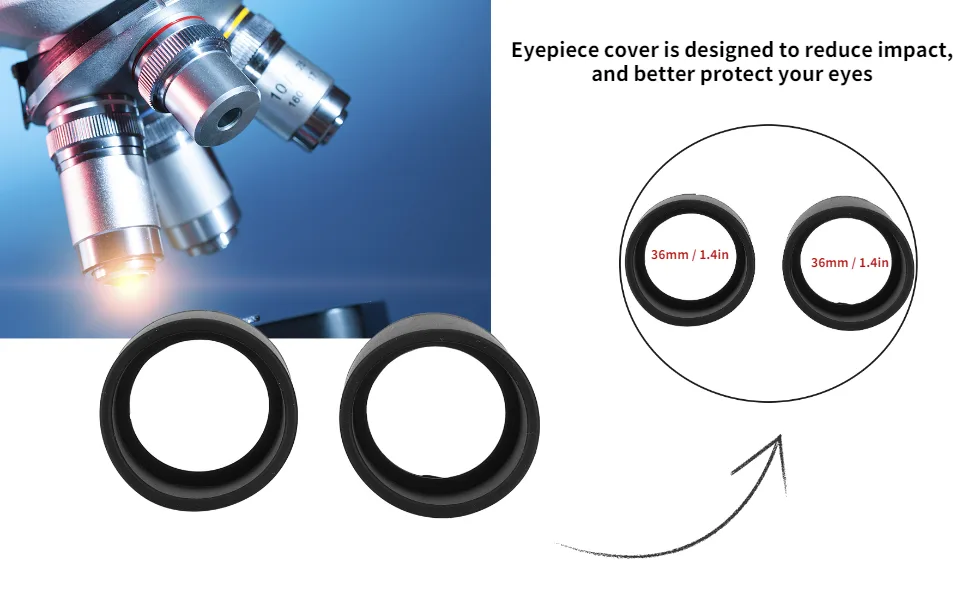 Microscope Eyepiece Cup 2Pcs Rubber Eyepiece Cover Accessory Guards Eyeshields Telescope Protector Rubber Eyecups with 36mm Diameter for Stereo Microscope (KP-H2 Flat Angle) - Eyepiece Protector