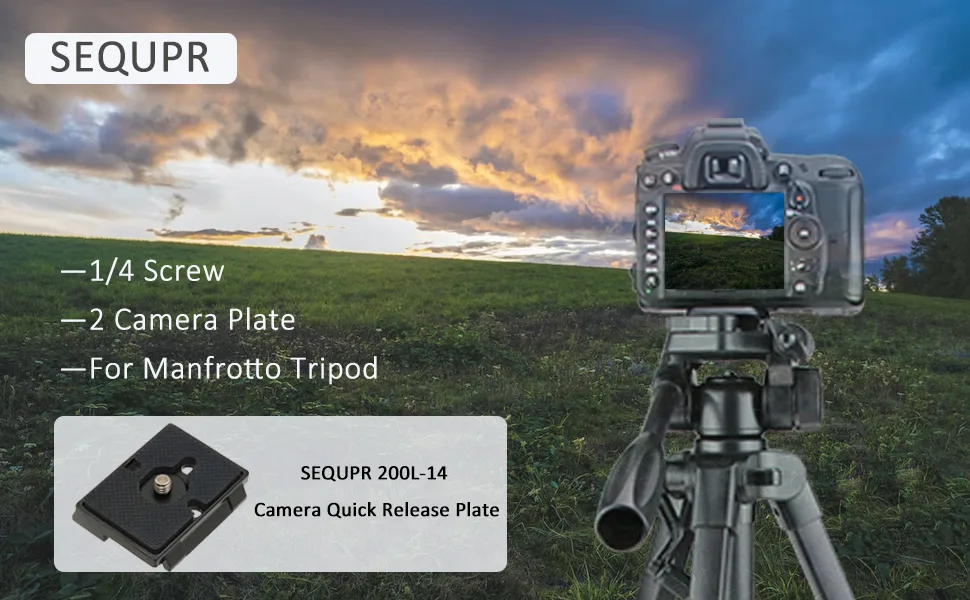 Quick Release Plate, Tripod Quick Release Plate Fit for Manfrotto 200pl-14 Rc2 Camera Tripod Head (Pack of 2) Black - Quick Release Plate