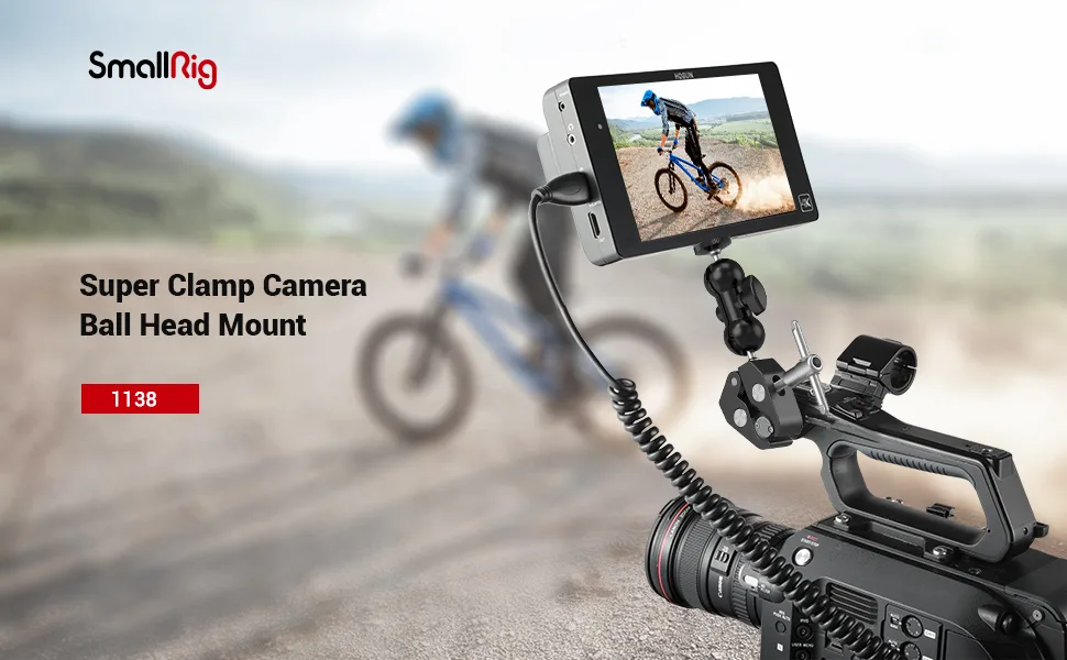 SMALLRIG Super Camera Clamp Mount, Double Ball Head Adapter, Fence Desk Table Mount for Ronin-M/Insta360/Gopro, Ball Head - 1138 - product information 1