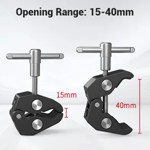 SMALLRIG Super Camera Clamp Mount, Double Ball Head Adapter, Fence Desk Table Mount for Ronin-M/Insta360/Gopro, Ball Head - 1138 - product information 6