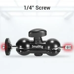 SmallRig Cool Ballhead, Multi-Function Double Ball Dead Adapter with Shoe Mount & 1/4" Screw for Monitors Led Light Microphone - 1135 - 1135