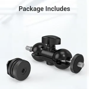 SmallRig Cool Ballhead, Multi-Function Double Ball Dead Adapter with Shoe Mount & 1/4" Screw for Monitors Led Light Microphone - 1135 - 1135