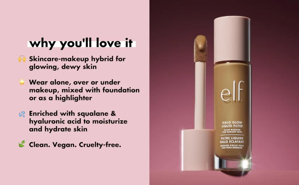 e.l.f. Halo Glow Liquid Filter - Light/Medium - 1.06 Fl Oz. - Halo Glow Liquid Filter