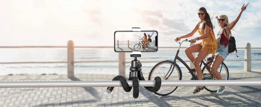 UBeesize Phone Tripod, Portable and Flexible Tripod with Wireless Remote and Clip, Cell Phone Tripod Stand for Video Recording(Black - tripod