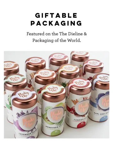 Pinky Up Energize Loose Leaf Wellness Tea, Green Tea Blend, Naturally Low Calorie & Gluten Free, Caffeinated 3.0 Ounce Tin, 25 Servings - Giftable Packaging