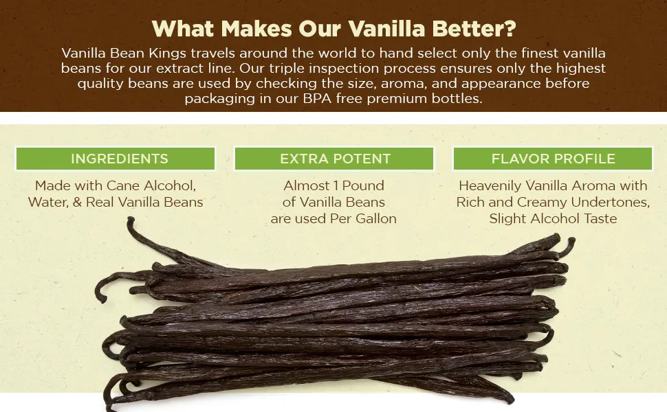 Pure Vanilla Extract - Made with Bourbon Madagascar Vanilla Beans - 4 fl oz  For Baking, Desserts, Home Cooking and Chefs 4 FL Ounces - vanilla beans grade a madagascar whole pods extract paste tahitian making baking cooking