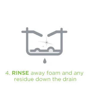 Affresh Garbage Disposal Cleaner, Removes Odor-Causing Residues, 9 Tablets 3 Pack 3 Count (Pack of 3) Cleaner - affresh disposal cleaner - step 4. Rinse away foam and any residue down the drain.