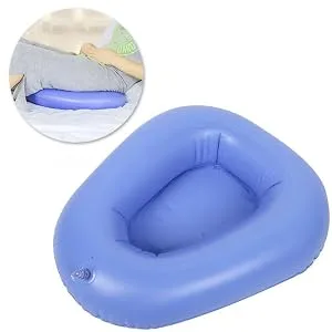 2PCS Washable Household Inflatable Bedpan Elderly Patients Care Anti Bedsore Air Cushion Potty Blue for Elderly 2Inflatable Bedpan - inflatable urinal
