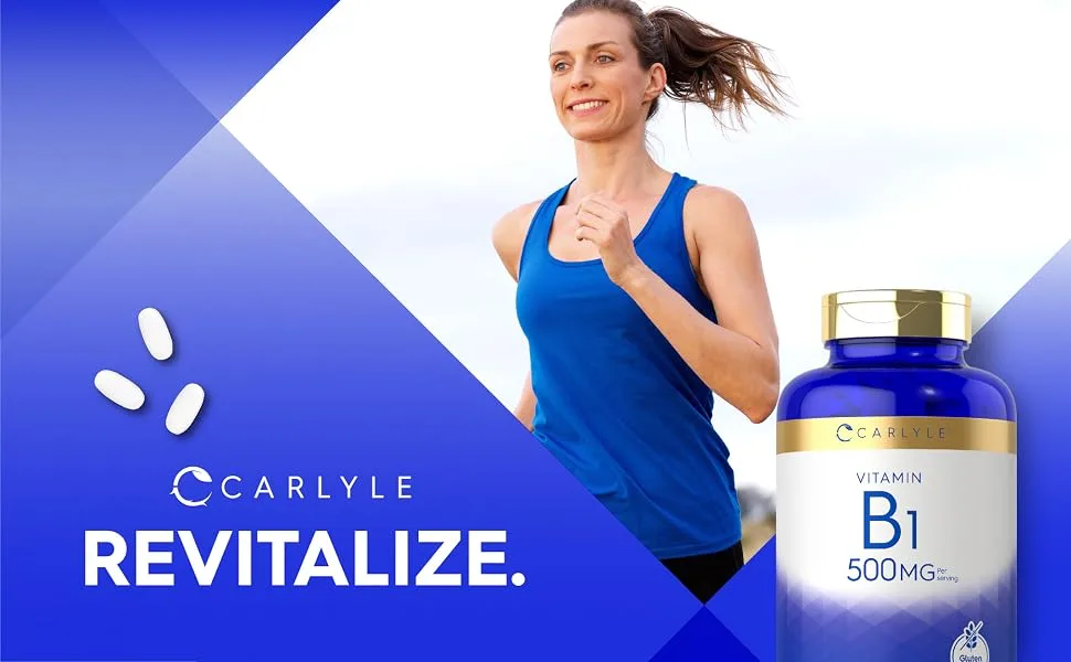 Carlyle Vitamin B1 500mg (Thiamine) | 200 Vegetarian Caplets | Non-GMO and Gluten Free Supplement - product information 6