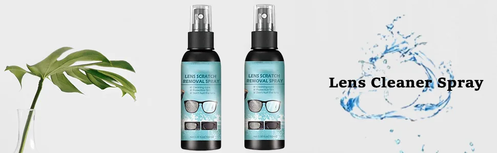 CHNLML New Lens Scratch Removal Spray,Eyeglass Windshield Glass Repair Liquid,Carefully Engineered Glasses Cleaner,for All Lenses (2PCS) - lens cleaner spray