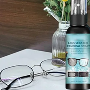 CHNLML New Lens Scratch Removal Spray,Eyeglass Windshield Glass Repair Liquid,Carefully Engineered Glasses Cleaner,for All Lenses (2PCS) - lens cleaner spray