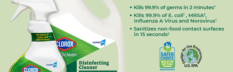 Clorox CloroxPro EcoClean Disinfecting Cleaner Spray Bottle, 32 Fluid Ounces 32 Ounces (Pack of 1) - image