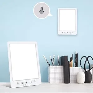 Easysleep Sun Lamp 10000 Lux LED Energy Therapy White Warm Light with 7 Timer and 10 Adjustable Brightness and with Memory Function and 2 Flexible Placement. (White) - product information 4