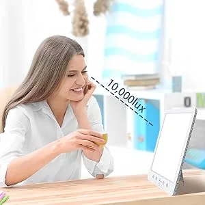 Easysleep Sun Lamp 10000 Lux LED Energy Therapy White Warm Light with 7 Timer and 10 Adjustable Brightness and with Memory Function and 2 Flexible Placement. (White) - product information 8