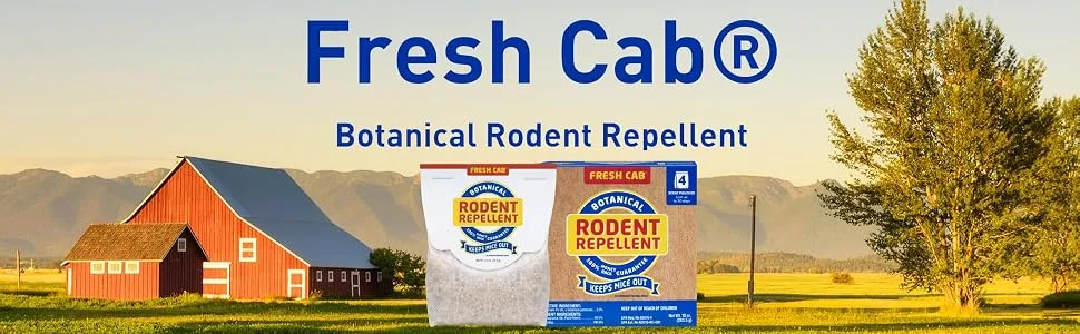 Fresh Cab Botanical Rodent Repellent - Environmentally Friendly, Keeps Mice Out, 4 Scent Pouches - Fresh Cab