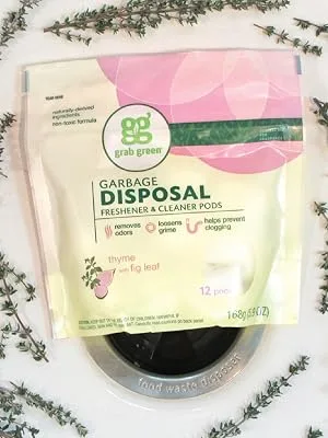 Grab Green Natural Garbage Disposal Cleaner, Deoderizer & Freshener Pods, Red Pear + MagnolieaWith Essential Oils, 12 Pods, Plant & Mineral-Based Ingredients - product information 2