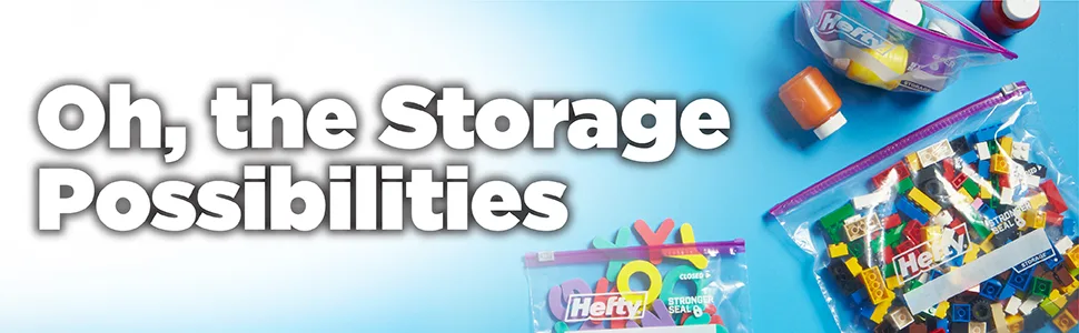 Hefty Slider Storage Bags, Quart Size, 78 Count - Hefty Slider Storage Bags