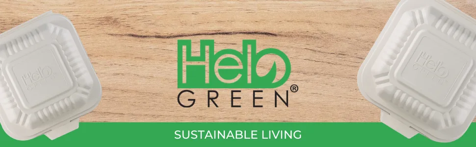 HeloGreen Eco-Friendly 50 Pack Cornstarch 6" Disposable Soup Spoons: Heavy Duty Disposable Spoons Alternative to Plastic Spoons, Plasticware Utensils Cutlery, Ivory. Soup Spoons Disposable Easily - HeloGreen Logo