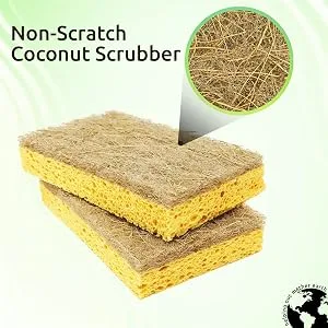 Natural Sponge 10 Pack - Eco Friendly Kitchen Sponge for Sustainable Living | Biodegradable Plant Based Cleaning Dish Sponge - natural sponge