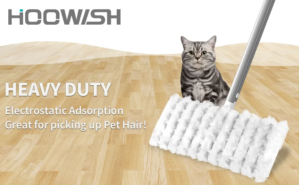 HOOWISH Dry Sweeping Cloths Refills: Multi Surface Refills for Floor Mopping and Cleaning, All Purpose Multi Surface Floor Cleaning Product & 32 Count 32 Count (Pack of 1) - HOOWISH Heavy Duty Dry Sweeping Cloths