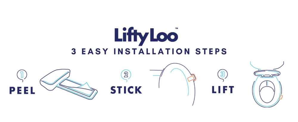 Lifty Loo Toilet Seat Handle - Lift More, Less Mess -Easy Application 2 Pack 2pk White - lifty loo