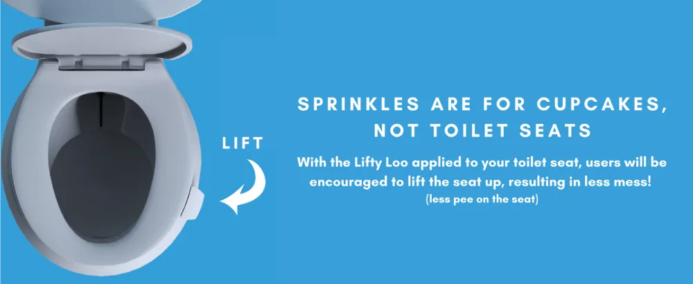 Lifty Loo Toilet Seat Handle - Lift More, Less Mess -Easy Application 2 Pack 2pk White - Lifty Loo